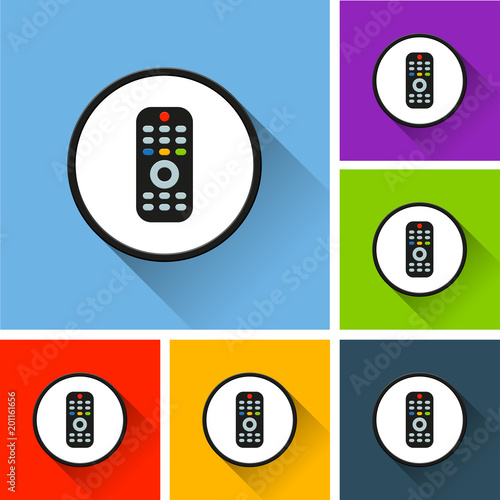 remote control icons with long shadow