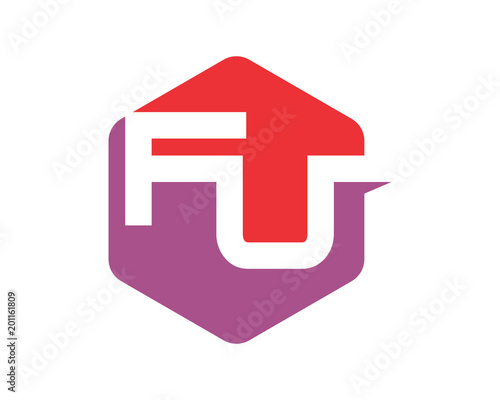 hexagon initial typography typeset alphabet font image vector icon