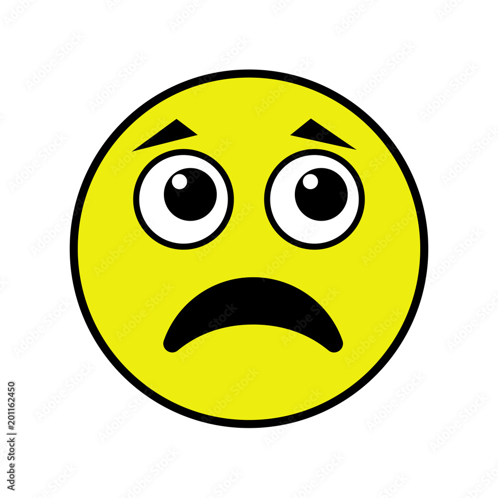 Fototapeta premium Sad smiley on a white background