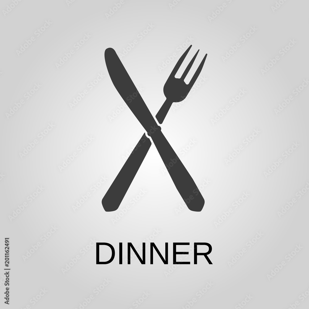 Dinner icon. Dinner symbol. Flat design. Stock - Vector illustration Dinner icon. Dinner symbol. Flat design. Stock - Vector illustration