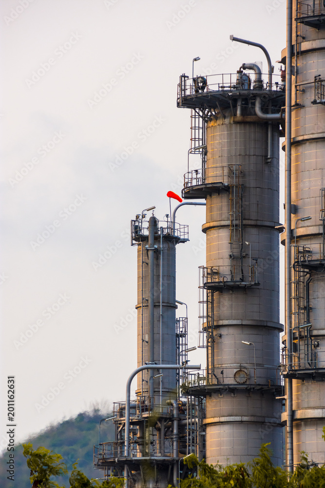 Industrial zone. Plant oil and gas refinery industry.