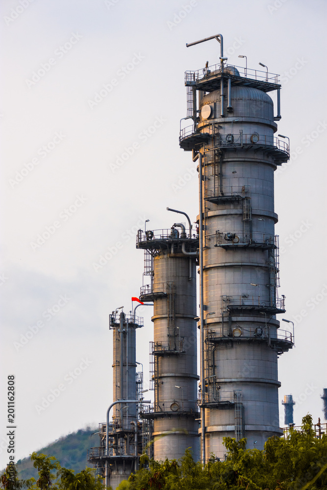 Industrial zone. Plant oil and gas refinery industry.