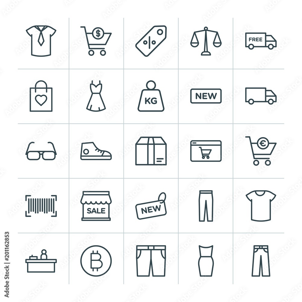 Modern Simple Set of clothes, shopping Vector outline Icons. ..Contains such Icons as template, shirt, style, trousers, clothes, cart and more on white background. Fully Editable. Pixel Perfect Modern Simple Set of clothes, shopping Vector outline Icons. ..Contains such Icons as template, shirt, style, trousers, clothes, cart and more on white background. Fully Editable. Pixel Perfect