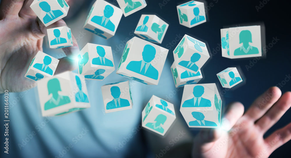 Businessman choosing candidate for a job 3D rendering Businessman choosing candidate for a job 3D rendering