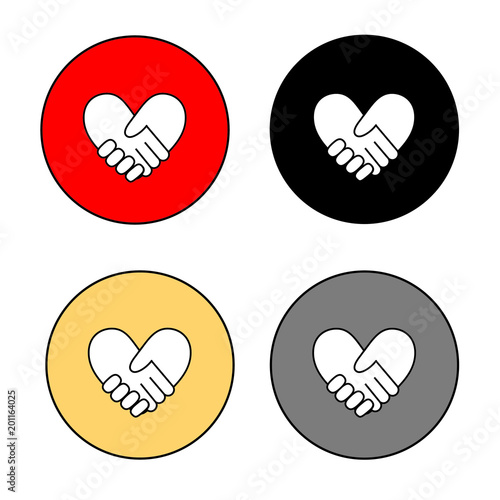 Handshake in form of heart set