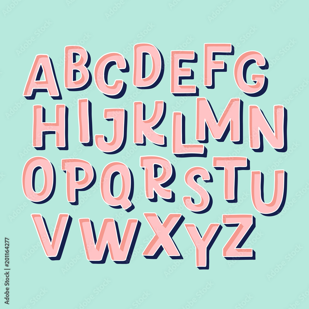 Cute hand drawn alphabet made in vector. Doodle letters for your design ...