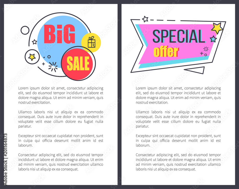Fototapeta premium Big Sale Special Offer Promo Sticker Stars Advert