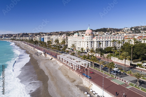 Photos Nice, France, Aerial view of promenade des Anglais, Cote d'Azur,
