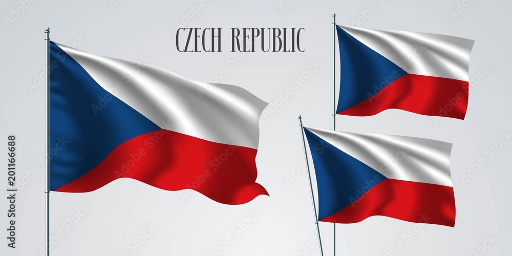 Czech republic flag set of vector illustration Czech republic flag set of vector illustration