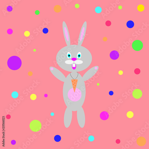 Happy Banny on bright background1