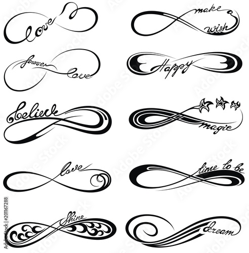 Infinity symbols with words  for tattoo