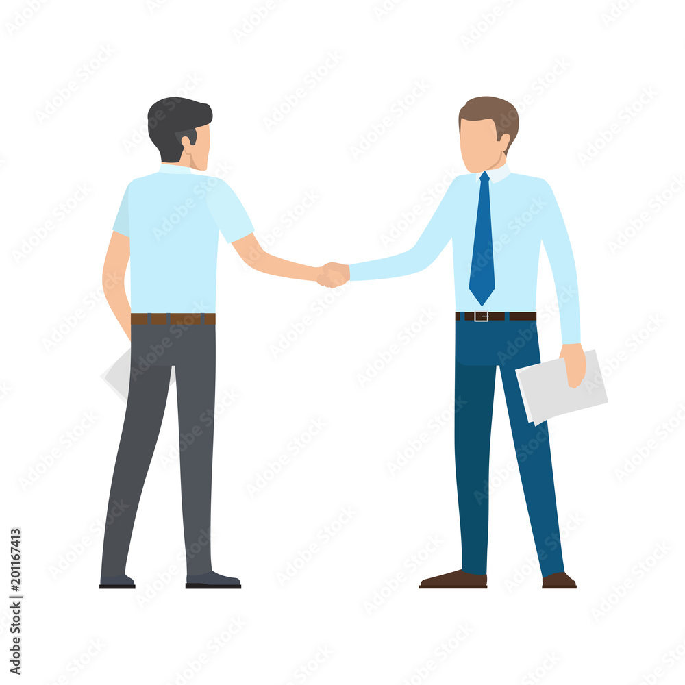 People Shaking Hands on Vector Illustration White People Shaking Hands on Vector Illustration White
