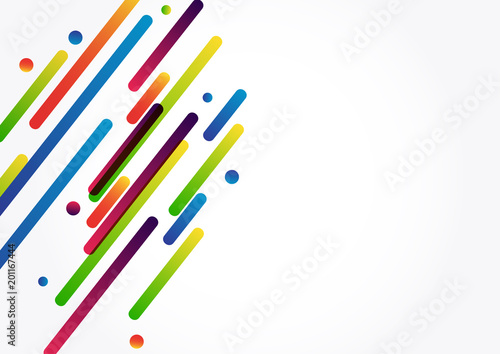 Bright colorful abstract banner line and dot on white. Vector paper illustration.
