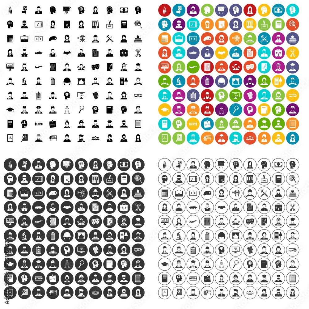 100 career change icons set vector in 4 variant for any web design isolated on white 100 career change icons set vector in 4 variant for any web design isolated on white