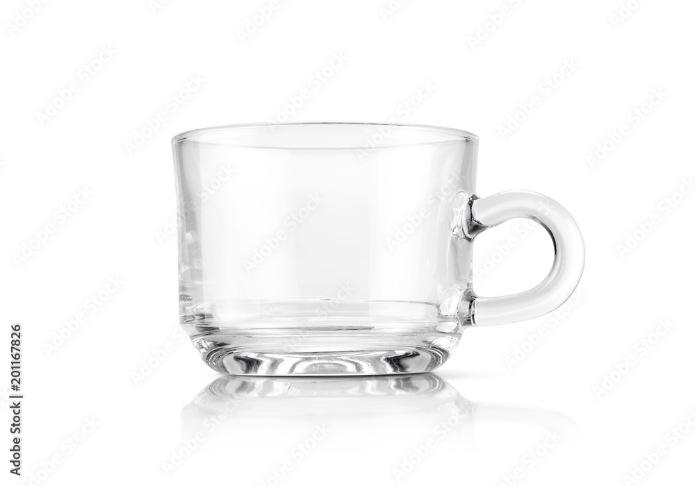 clear transparent glass cup isolated on white background clear transparent glass cup isolated on white background