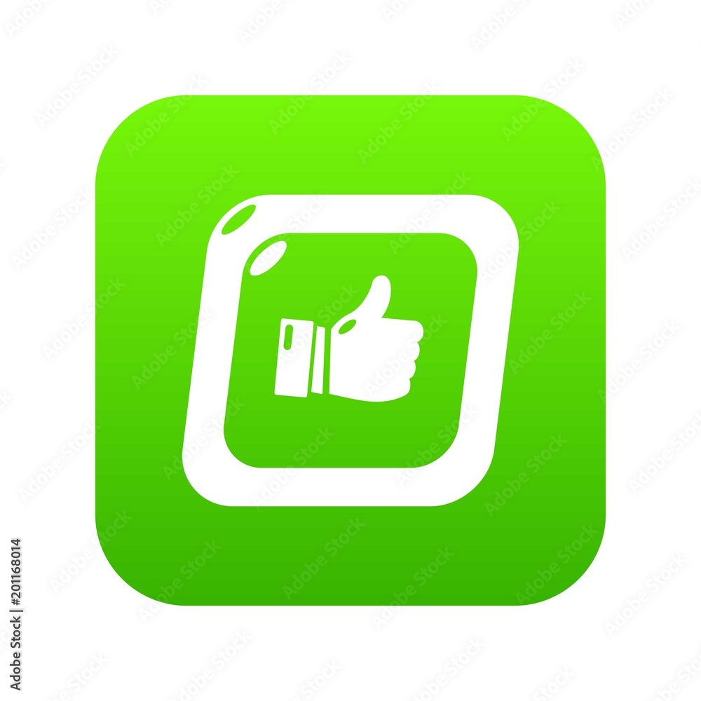 Thumbs up icon green vector isolated on white background Thumbs up icon green vector isolated on white background