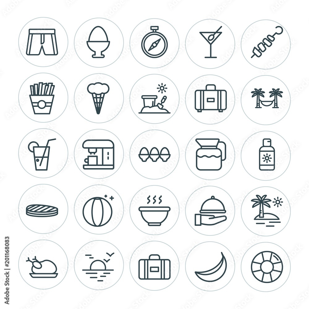 Modern Simple Set of food, hotel, drinks, travel Vector outline Icons. ..Contains such Icons as sunrise, egg, banana, beach, dinner and more on white background. Fully Editable. Pixel Perfect Modern Simple Set of food, hotel, drinks, travel Vector outline Icons. ..Contains such Icons as sunrise, egg, banana, beach, dinner and more on white background. Fully Editable. Pixel Perfect