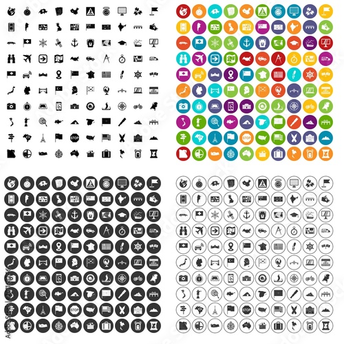 100 cartography icons set vector in 4 variant for any web design isolated on white