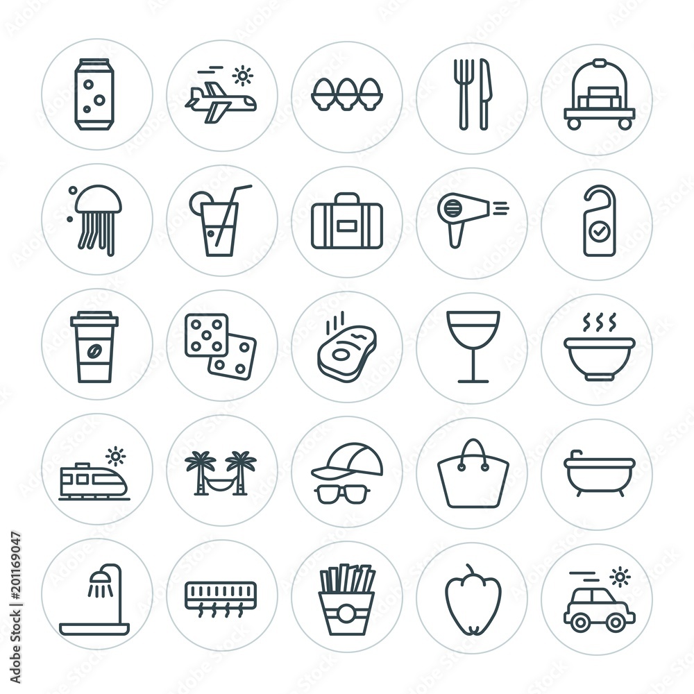 Modern Simple Set of food, hotel, drinks, travel Vector outline Icons. ..Contains such Icons as bathroom, beverage, vacation, snack, spa and more on white background. Fully Editable. Pixel Perfect Modern Simple Set of food, hotel, drinks, travel Vector outline Icons. ..Contains such Icons as bathroom, beverage, vacation, snack, spa and more on white background. Fully Editable. Pixel Perfect