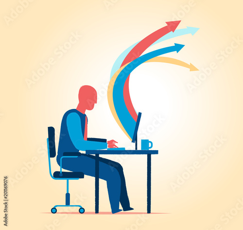 Lavoro alla scrivania in ufficio o da remoto