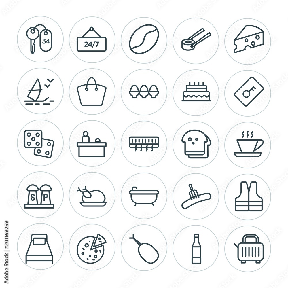 Modern Simple Set of food, hotel, drinks, travel Vector outline Icons. ..Contains such Icons as service, life, meat, time, grilled, desk and more on white background. Fully Editable. Pixel Perfect Modern Simple Set of food, hotel, drinks, travel Vector outline Icons. ..Contains such Icons as service, life, meat, time, grilled, desk and more on white background. Fully Editable. Pixel Perfect