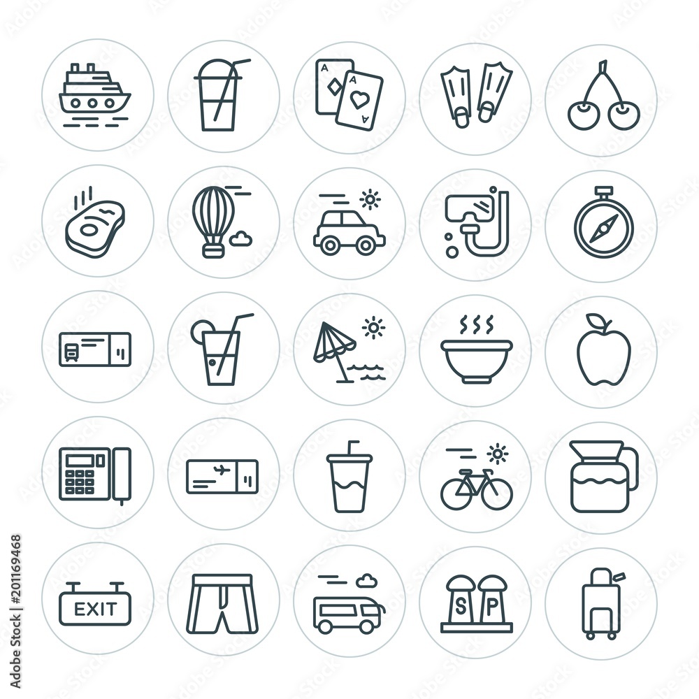 Modern Simple Set of food, hotel, drinks, travel Vector outline Icons. ..Contains such Icons as game, transportation, poker, cycle, exit and more on white background. Fully Editable. Pixel Perfect Modern Simple Set of food, hotel, drinks, travel Vector outline Icons. ..Contains such Icons as game, transportation, poker, cycle, exit and more on white background. Fully Editable. Pixel Perfect