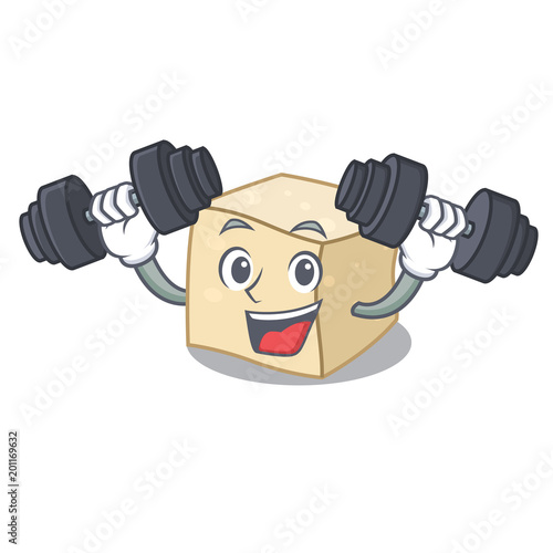 Fitness tofu character cartoon style