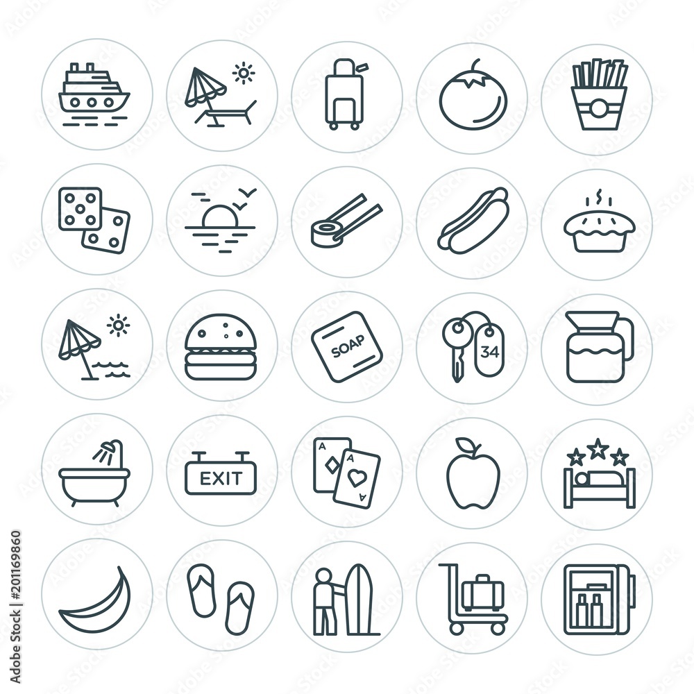 Modern Simple Set of food, hotel, drinks, travel Vector outline Icons. ..Contains such Icons as trolley, red, hamburger, hotel, suitcase and more on white background. Fully Editable. Pixel Perfect Modern Simple Set of food, hotel, drinks, travel Vector outline Icons. ..Contains such Icons as trolley, red, hamburger, hotel, suitcase and more on white background. Fully Editable. Pixel Perfect