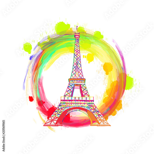 Paris Eiffel Tower Drawing Concept