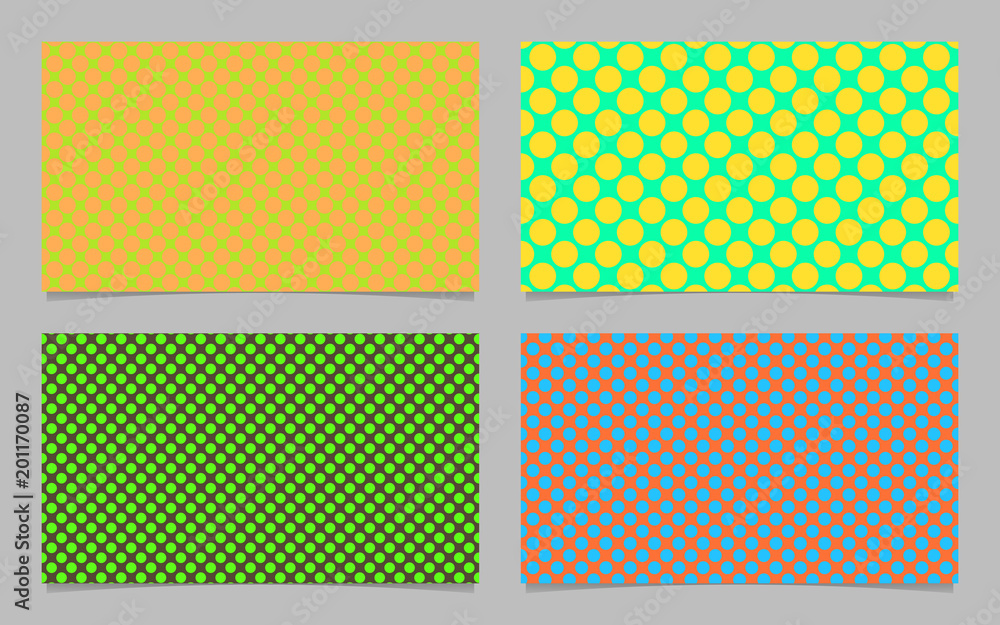 Color abstract polka dot pattern business card background set - vector id card graphic design