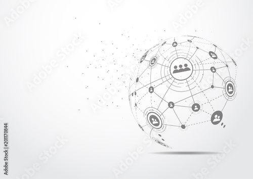 Global network connection. World map point and line composition concept of global business. Vector Illustration