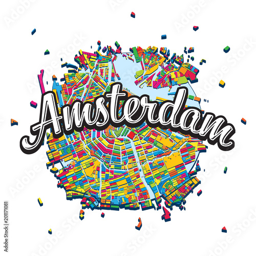 Amsterdam Map with written headline