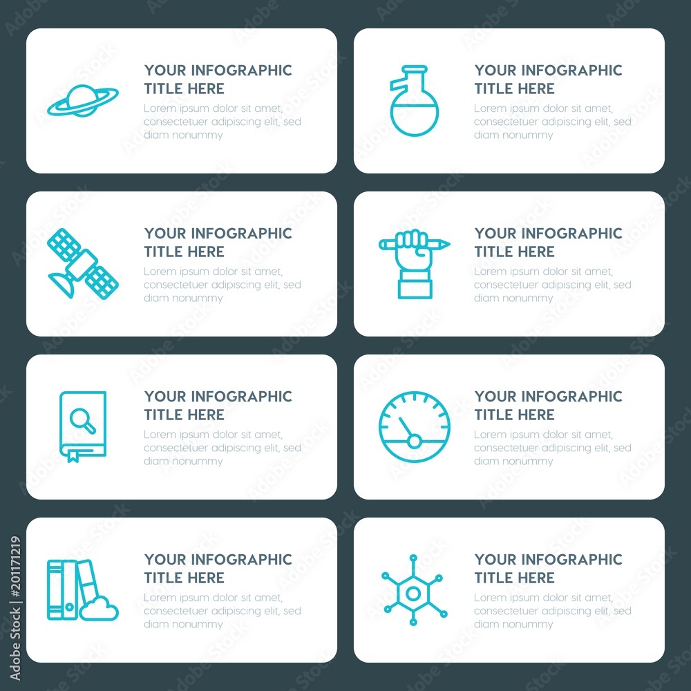 Flat science, education infographic timeline template for presentations, advertising, annual reports Flat science, education infographic timeline template for presentations, advertising, annual reports