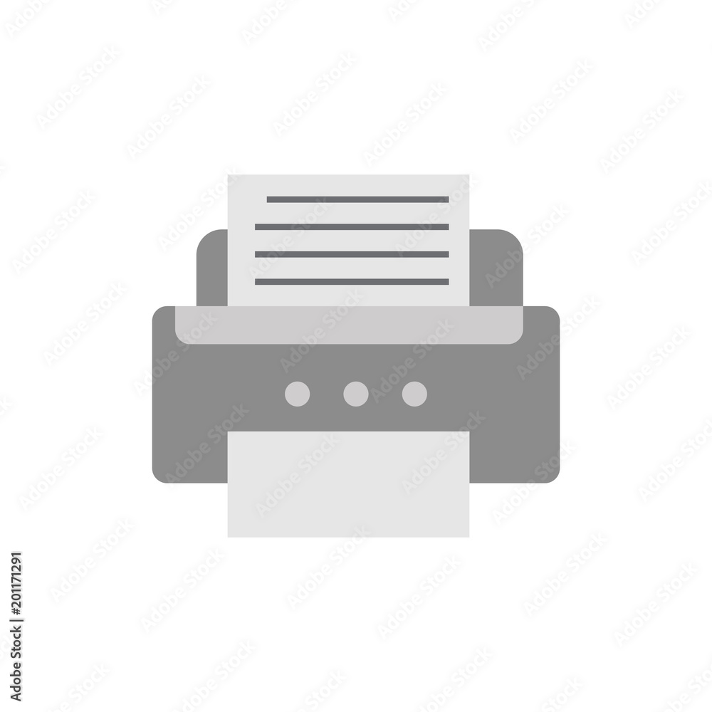 Flat printer icon, vector isolated illustration. Flat printer icon, vector isolated illustration.