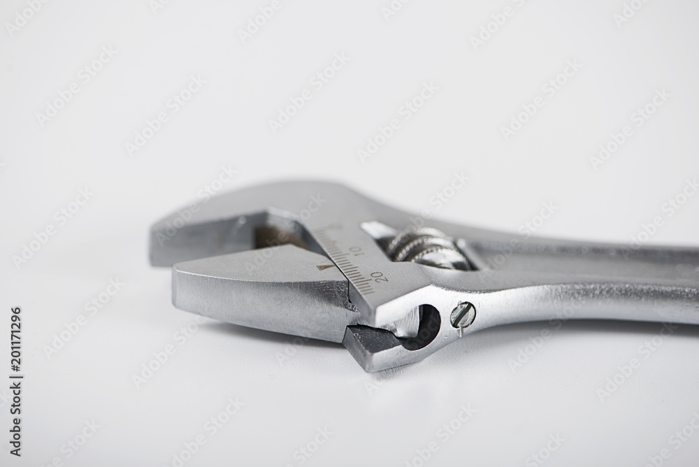 Close-up of spanner on white background. Isolated. Close-up of spanner on white background. Isolated.