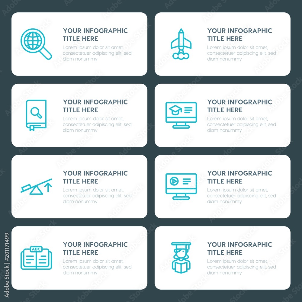 Flat science, education infographic timeline template for presentations, advertising, annual reports Flat science, education infographic timeline template for presentations, advertising, annual reports