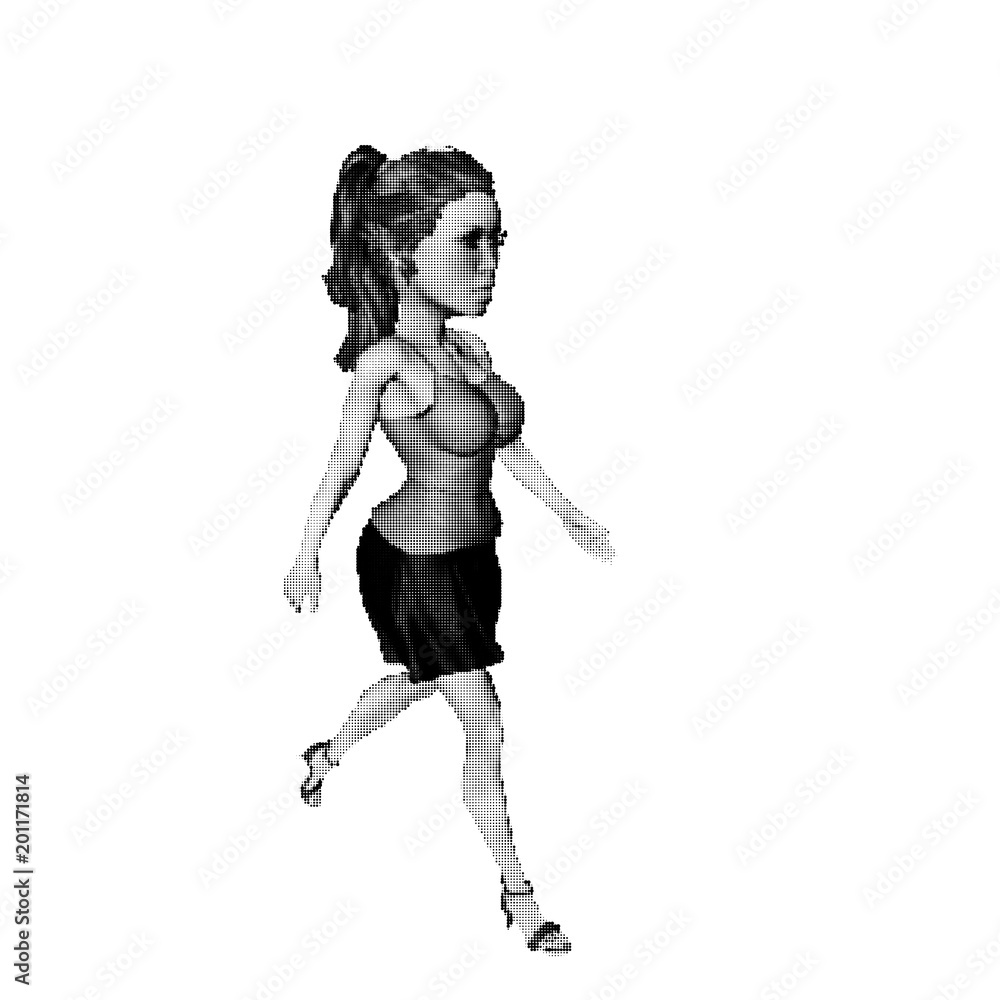 Walking woman. Isolated on white background. Vector illustration. Walking woman. Isolated on white background. Vector illustration.