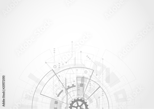 Abstract futuristic digital technology concept, High computer, Vector background