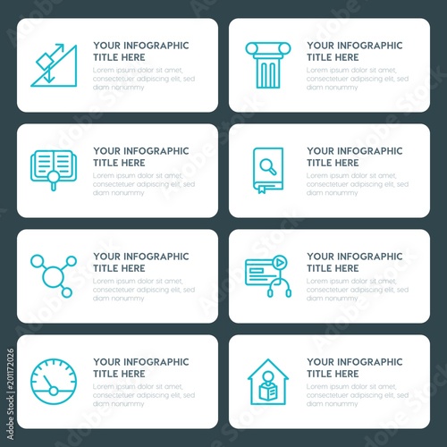 Flat science, education infographic timeline template for presentations, advertising, annual reports