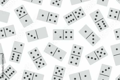 Domino Stones in White Seamless pattern on white background. Board game