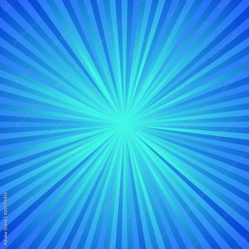 Blue dynamic ray burst background - abstract gradient vector design from radial stripes Blue dynamic ray burst background - abstract gradient vector design from radial stripes