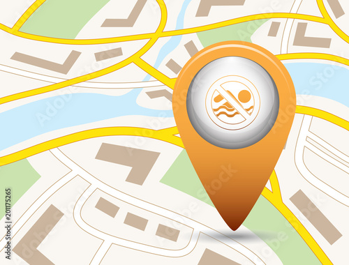 No swimming prohibition sign icon