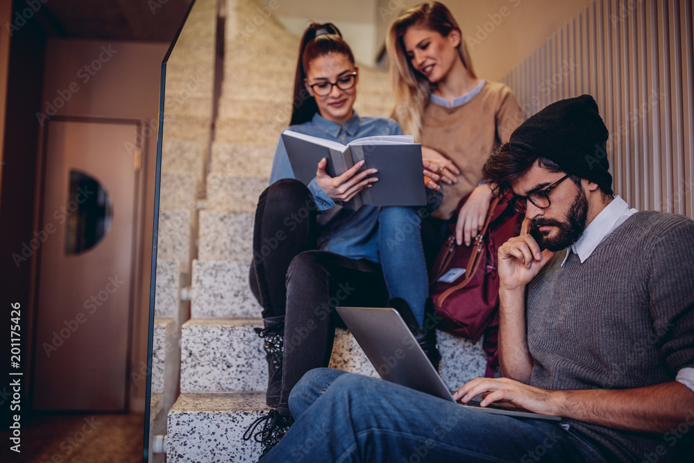 Naklejka premium Studying for an exam