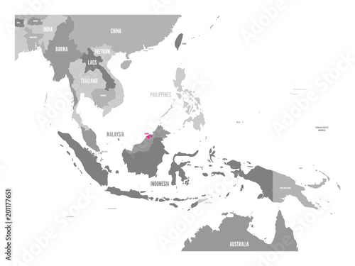 Vector map of Laos. Pink highlighted in Southeast Asia region.