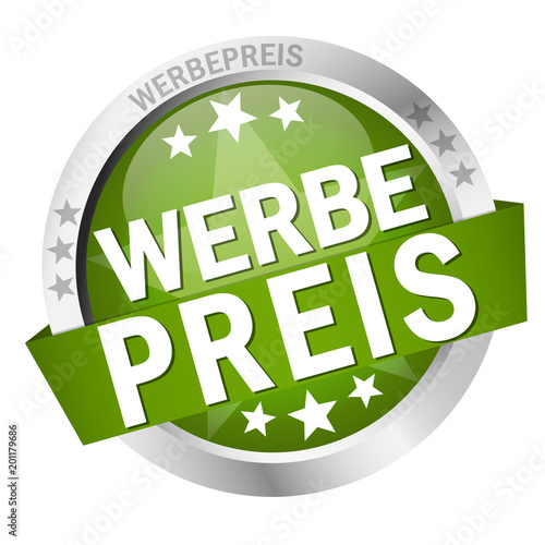 Button with banner Werbepreis