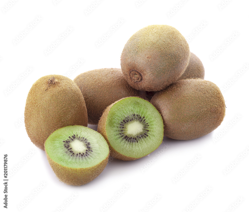 Slice of kiwi fruit isolated on white background Slice of kiwi fruit isolated on white background