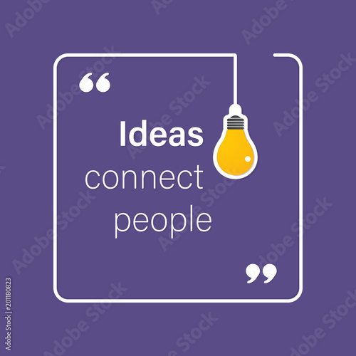 idea quote with light bulb with gears. concept of big ideas inspiration innovation, invention, effective thinking. text. outline. Vector for your design in color of 2018 - stock vector