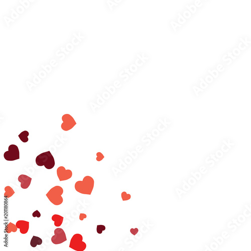 Festive Background with Colorful hearts. Delicate Pattern for Postcard, Print, Banner or Poster. Pretty hearts For Party Decoration, Wedding, Birthday or Anniversary Invitation. Vector