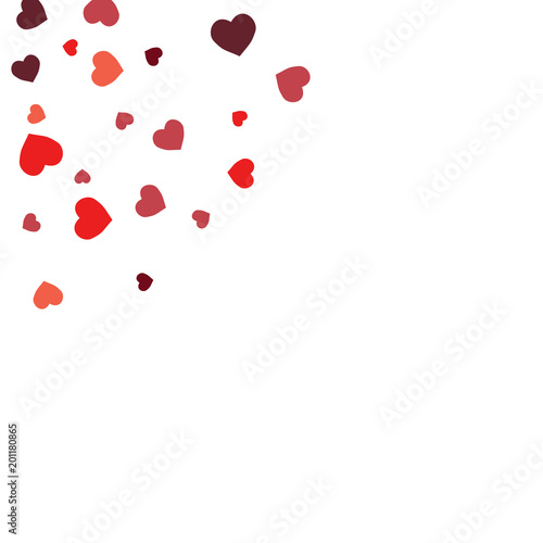 Festive Background with Colorful hearts. Delicate Pattern for Postcard, Print, Banner or Poster. Pretty hearts For Party Decoration, Wedding, Birthday or Anniversary Invitation. Vector