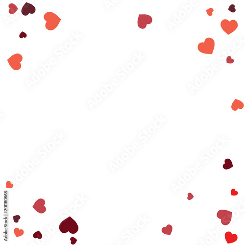 Festive Background with Colorful hearts. Delicate Pattern for Postcard, Print, Banner or Poster. Pretty hearts For Party Decoration, Wedding, Birthday or Anniversary Invitation. Vector